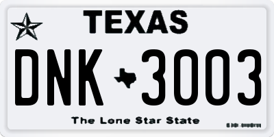 TX license plate DNK3003