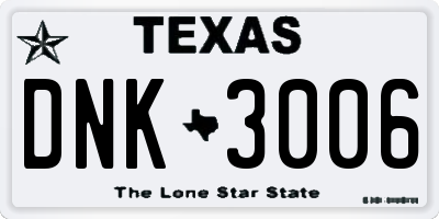 TX license plate DNK3006