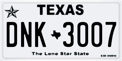 TX license plate DNK3007