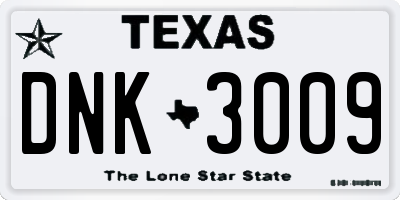 TX license plate DNK3009