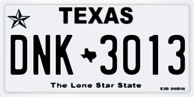 TX license plate DNK3013