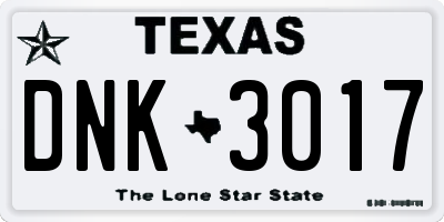 TX license plate DNK3017
