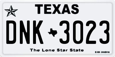 TX license plate DNK3023