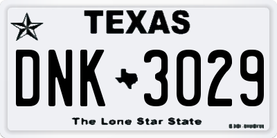TX license plate DNK3029