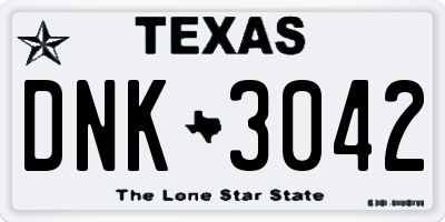 TX license plate DNK3042