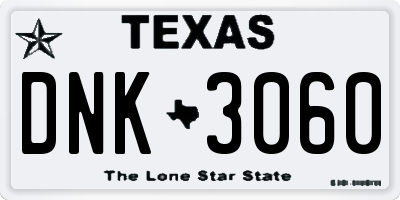 TX license plate DNK3060