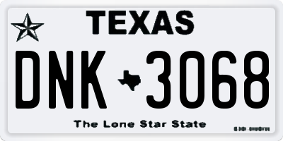 TX license plate DNK3068