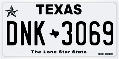 TX license plate DNK3069