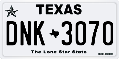 TX license plate DNK3070