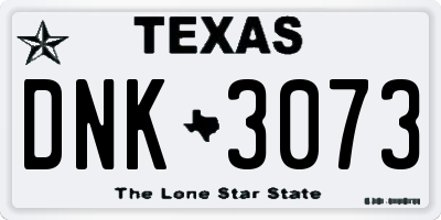 TX license plate DNK3073