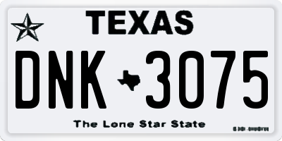 TX license plate DNK3075