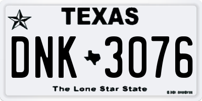 TX license plate DNK3076