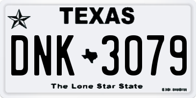 TX license plate DNK3079