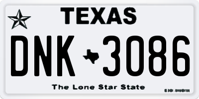 TX license plate DNK3086