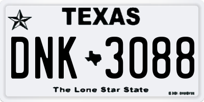 TX license plate DNK3088