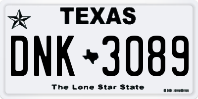 TX license plate DNK3089