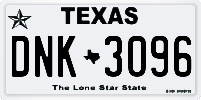 TX license plate DNK3096