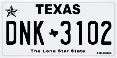 TX license plate DNK3102