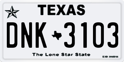TX license plate DNK3103