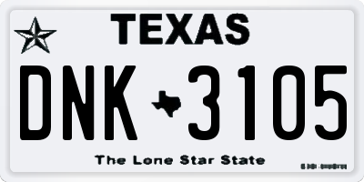 TX license plate DNK3105