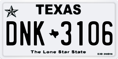 TX license plate DNK3106