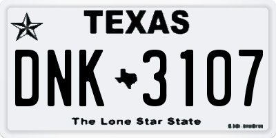 TX license plate DNK3107