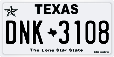 TX license plate DNK3108