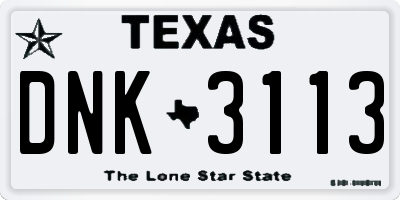 TX license plate DNK3113