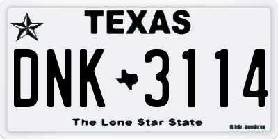 TX license plate DNK3114