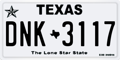 TX license plate DNK3117