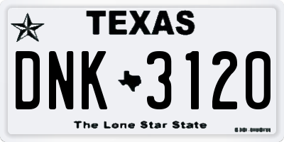 TX license plate DNK3120
