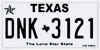 TX license plate DNK3121