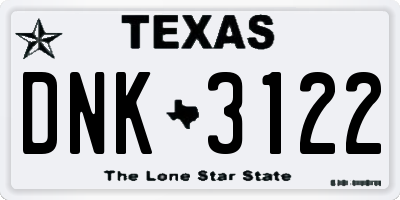 TX license plate DNK3122
