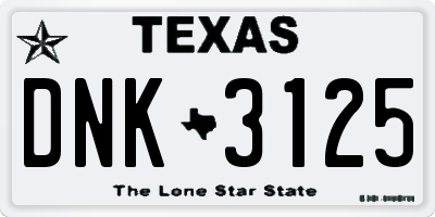 TX license plate DNK3125