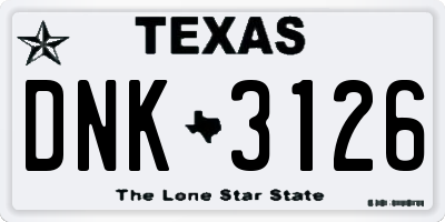 TX license plate DNK3126