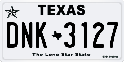TX license plate DNK3127