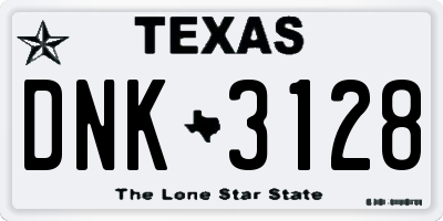 TX license plate DNK3128