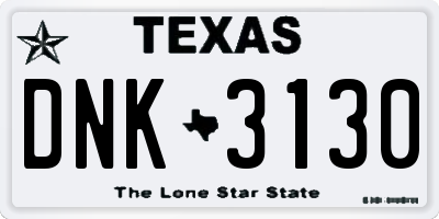 TX license plate DNK3130