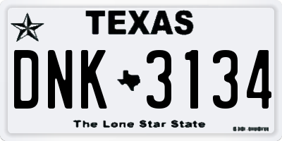TX license plate DNK3134