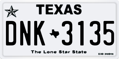 TX license plate DNK3135