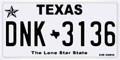 TX license plate DNK3136