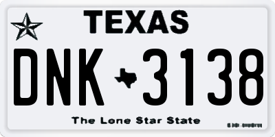 TX license plate DNK3138