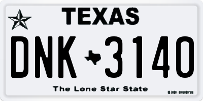 TX license plate DNK3140