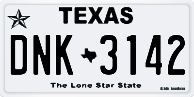 TX license plate DNK3142
