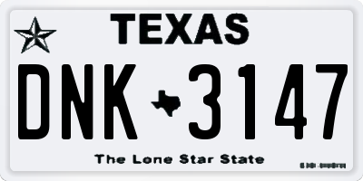TX license plate DNK3147