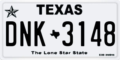 TX license plate DNK3148