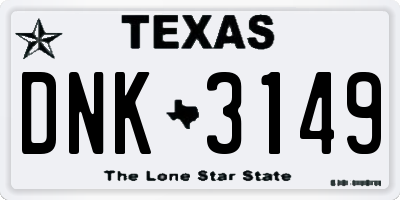 TX license plate DNK3149