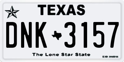 TX license plate DNK3157