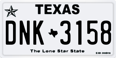 TX license plate DNK3158