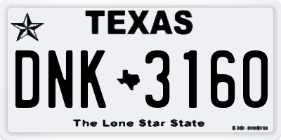 TX license plate DNK3160